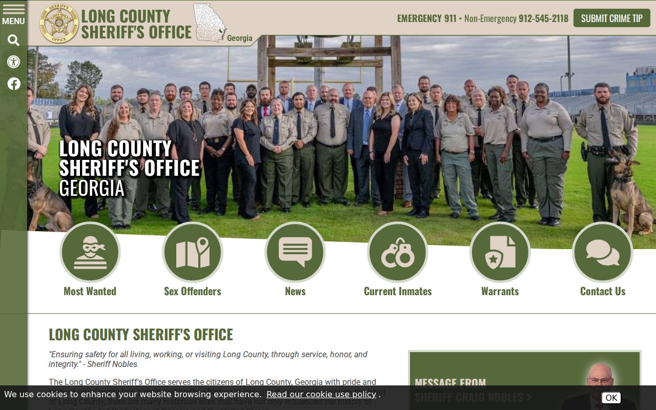 Long County criminal history sheriff office homepage