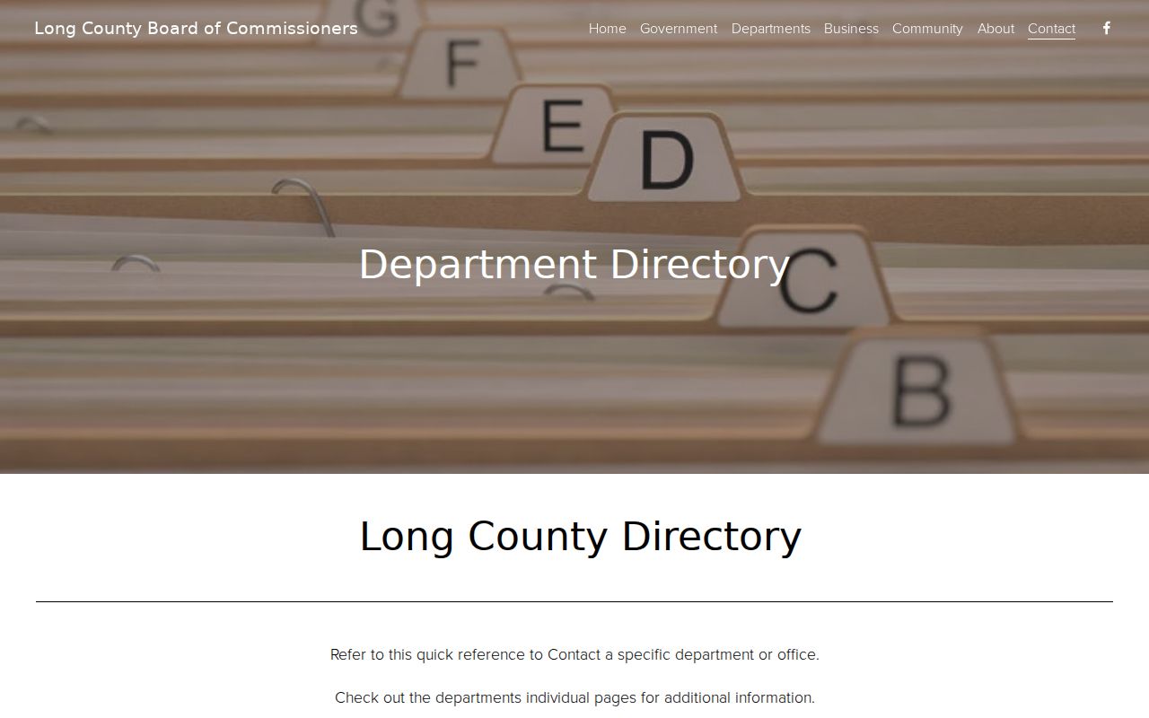 Official Long County department directory listing Ludowici police and offices